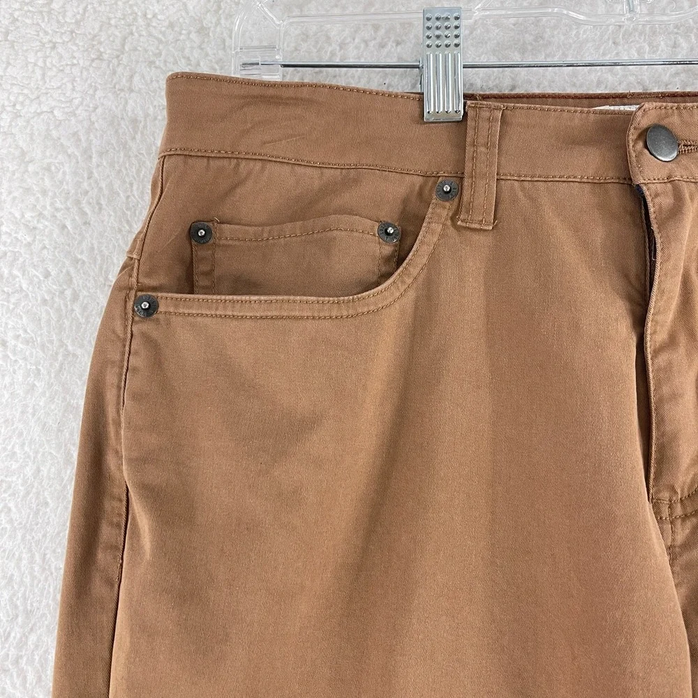Bridge & Burn Brown Organic Cotton Chino Pants Mens Straight Leg Casual Size 32R